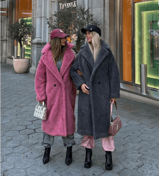 Camila Grey Faux Fur Teddy Coat Catwalk Connection