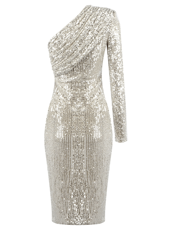 Silver Sequins Spaghetti Dress | LELA By Varija