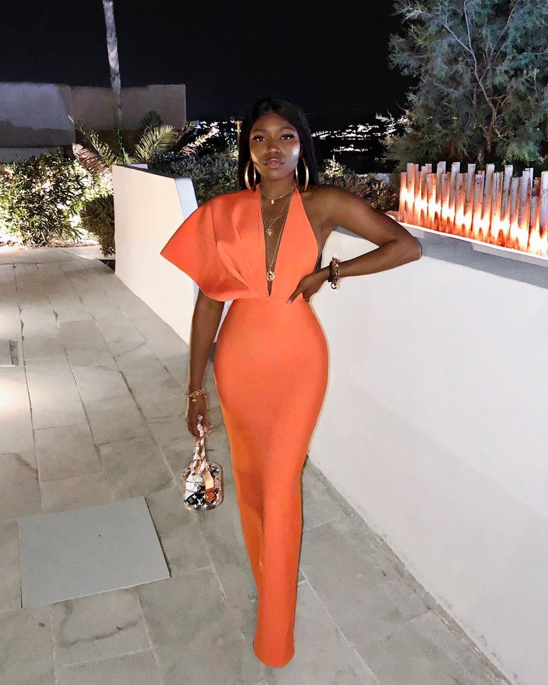 Orange outlet bandage dress